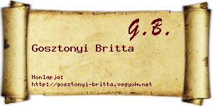 Gosztonyi Britta névjegykártya